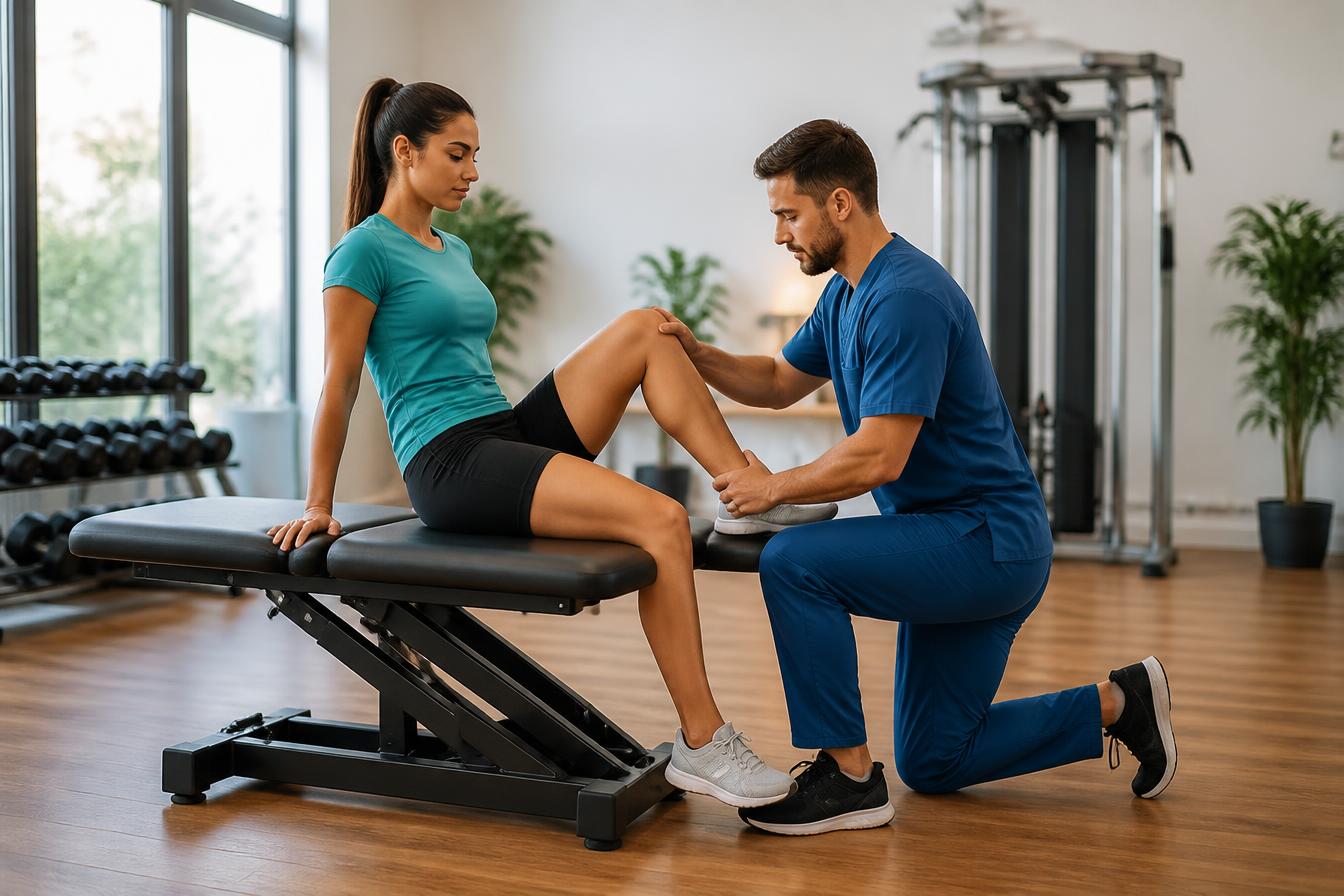 Sesión de rehabilitación kinesiológica en Clínica DENEB